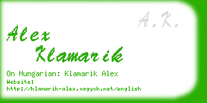 alex klamarik business card